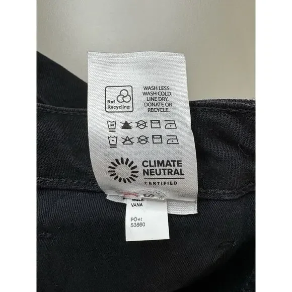 Reformation Women’s Cynthia High Rise Straight Button Fly Black Jeans Size 31 - Picture 6 of 13